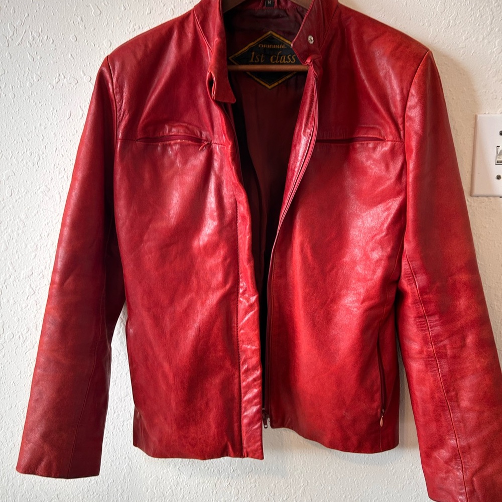 Classic Vintage Genuine Leather Jacket Retro Timeless Coat